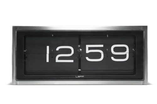 Brick Wall/Desk Clock, Stainless Steel - Black Face-19205