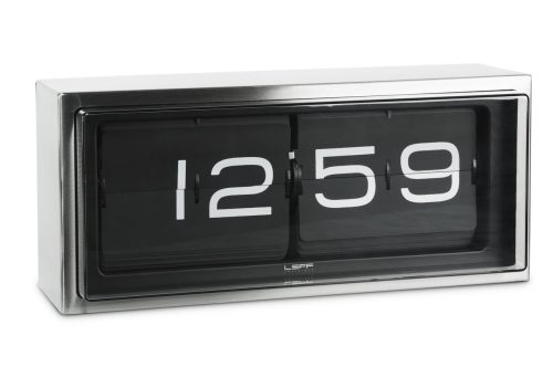 Brick Wall/Desk Clock, Stainless Steel - Black Face-19206