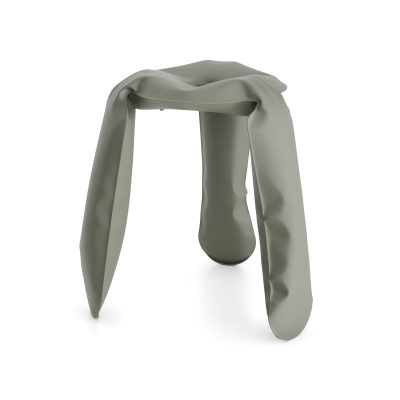 Plopp Inflated Metal Stool, Gray - Gessato Design Store