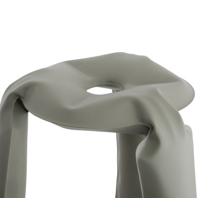 Plopp Inflated Metal Stool, Gray - Gessato Design Store