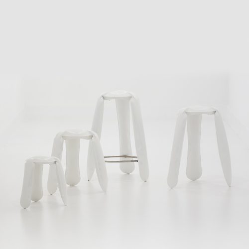 Plopp Inflated Metal Stool, White - Gessato Design Store