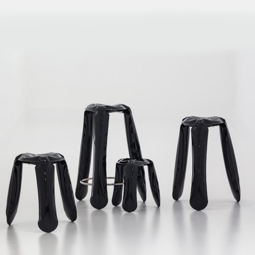 Plopp Inflated Metal Stool Black - Gessato Design Store