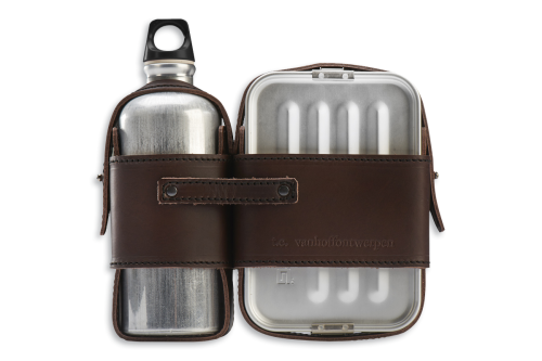 Leather Strapped Canteen and Lunch Box Set-0