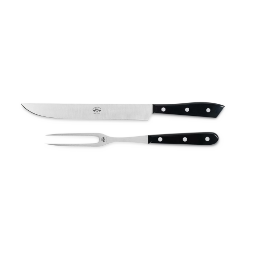 Compendio Polished Carving Set - Black Lucite - Gessato Design Store