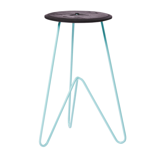 High Stool, Black on Seafoam -0