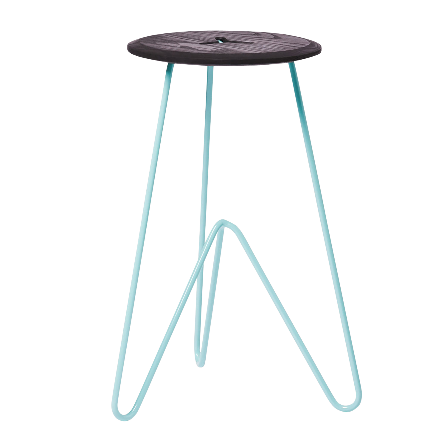 High Stool, Black on Seafoam -0