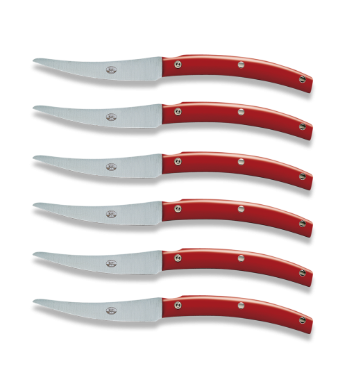 Convivio Steak Knife, Red - Set of 6-0