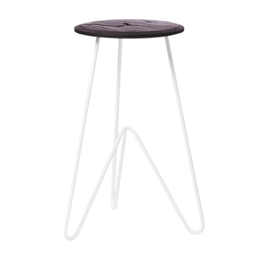 High Stool, Black on White-0