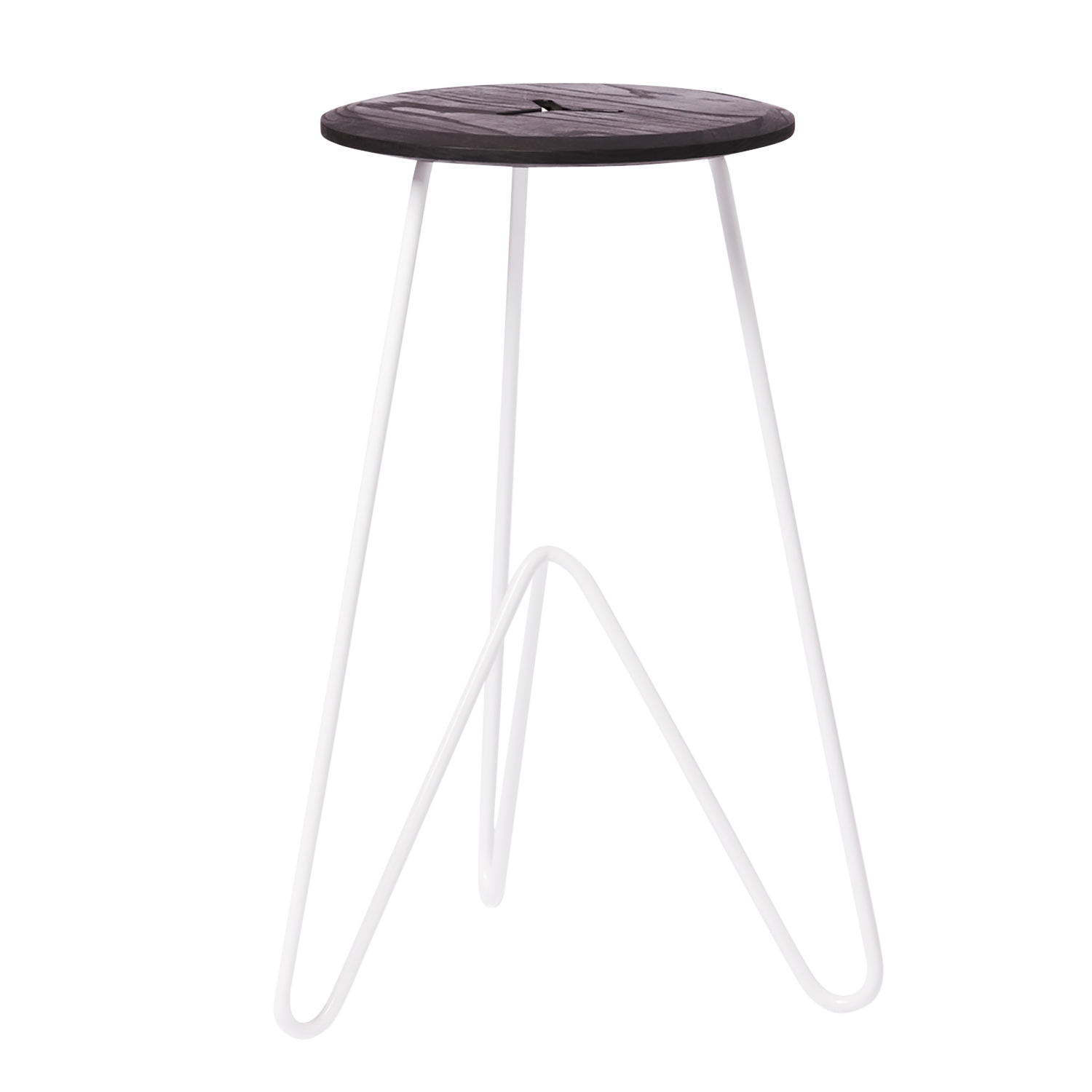 High Stool, Black on White-0