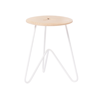 Low Stool, Ash on White-0