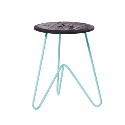 Low Stool, Black on Seafoam-0