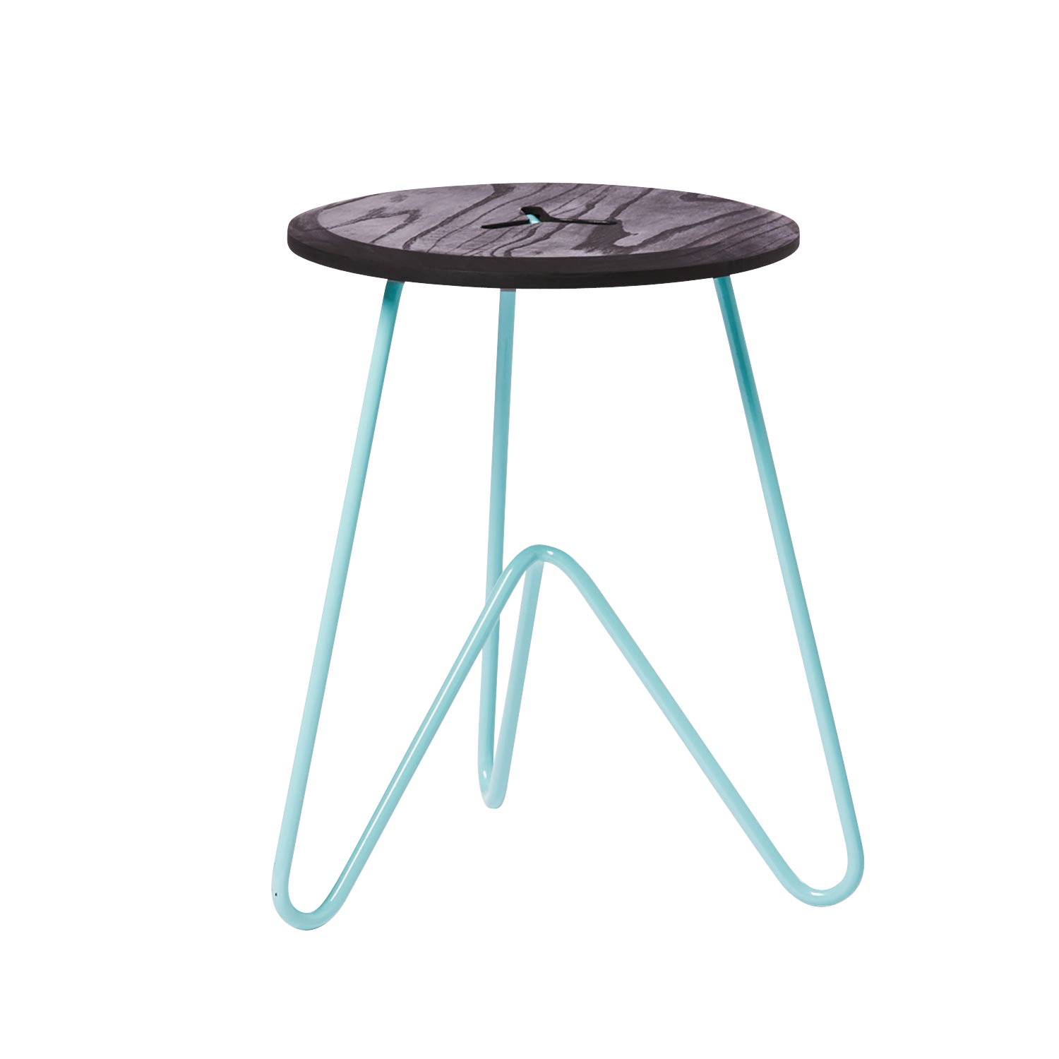 Low Stool, Black on Seafoam-0