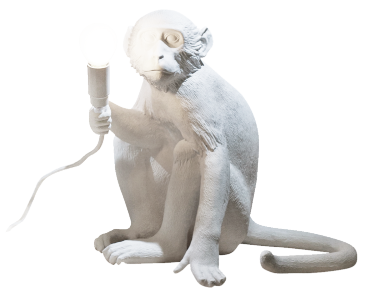Seletti Monkey Lamp, Sitting