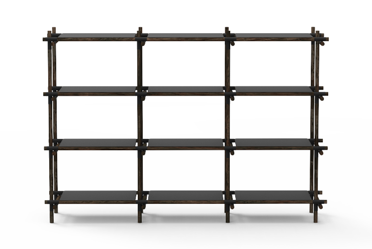 Stick Modular Shelving System by Menu, Black/Dark Ash-0