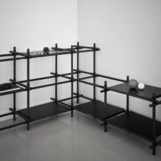 Stick Modular Shelving System by Menu, Black/Dark Ash-28540