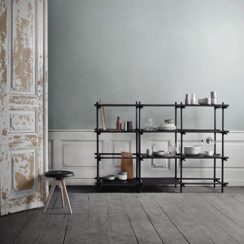 Stick Modular Shelving System by Menu, Black/Dark Ash-28543