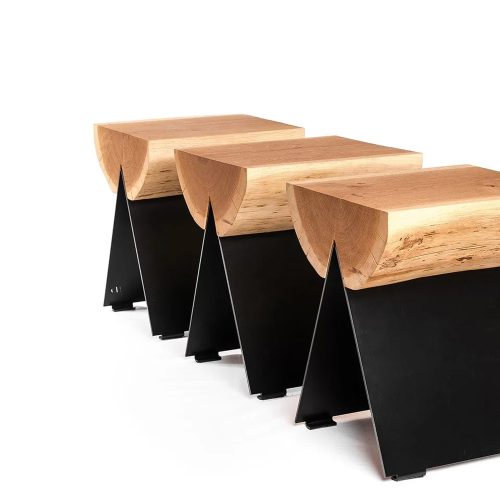 ½ Wooden Stool Black - Gessato Design Store