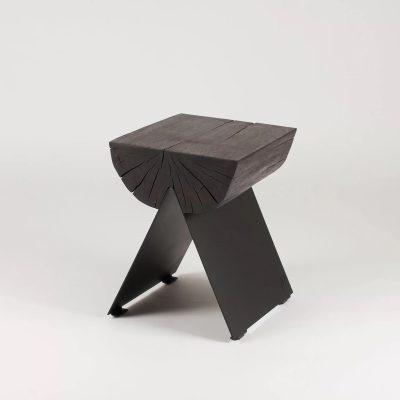 ½ Wooden Stool Black - Gessato Design Store
