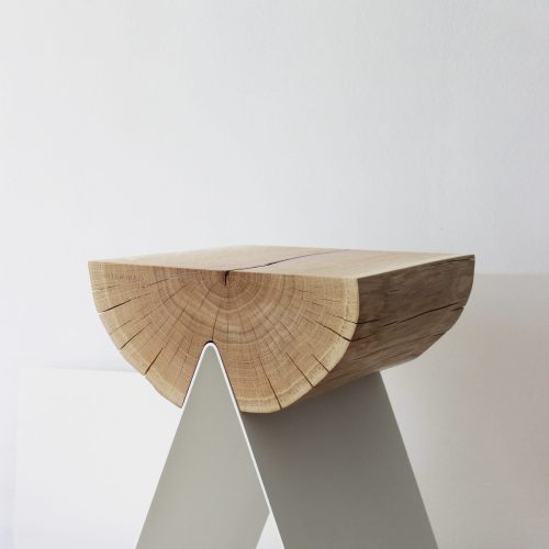 ½ Wooden Stool White - Gessato Design Store