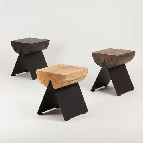 ½ Wooden Stool Black - Gessato Design Store