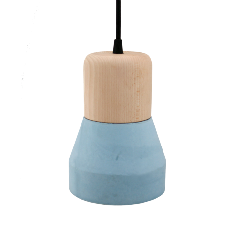 Cement Wood Lamp, Azure-0