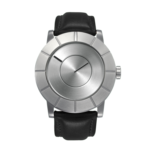 Issey Miyake TO Automatic Men's Silver Watch, Black Leather-0