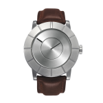 Issey Miyake TO Automatic Men's Silver Watch, Brown Leather-0