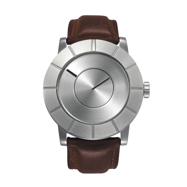 Issey Miyake TO Automatic Men's Silver Watch, Brown Leather-0