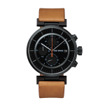 Issey Miyake W Black Chronograph Watch, Natural Leather-0