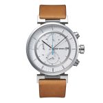 Issey Miyake W White Chronograph Watch, Natural Leather-30684