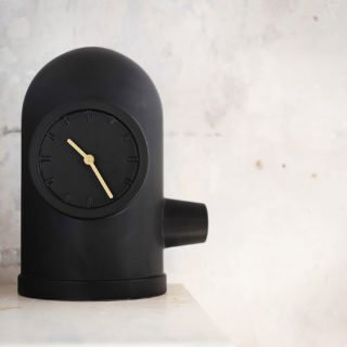 Leff Amsterdam Base Table Clock, Black-30355
