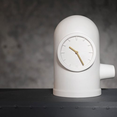 Leff Amsterdam Base Table Clock, White-30345