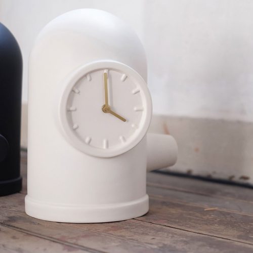 Leff Amsterdam Base Table Clock, White-30346