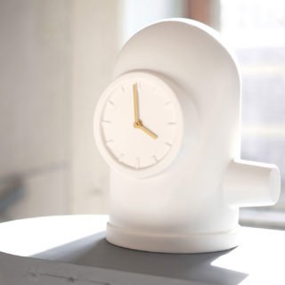 Leff Amsterdam Base Table Clock, White-30347