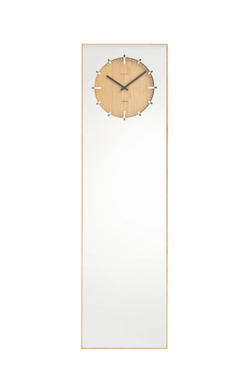 LEFF Amsterdam Inverse Mirror Clock, Natural-30366