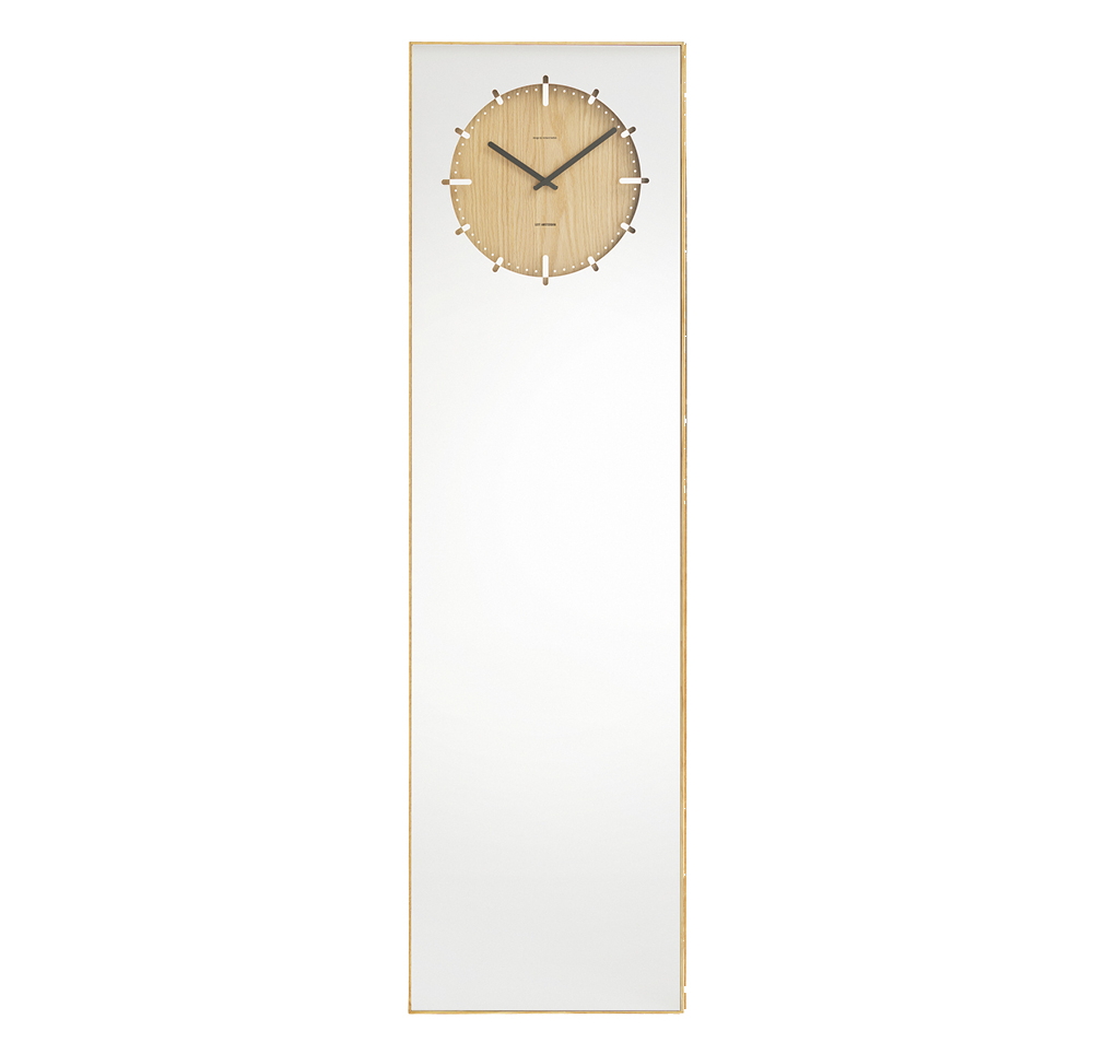 LEFF Amsterdam Inverse Mirror Clock, Natural-0