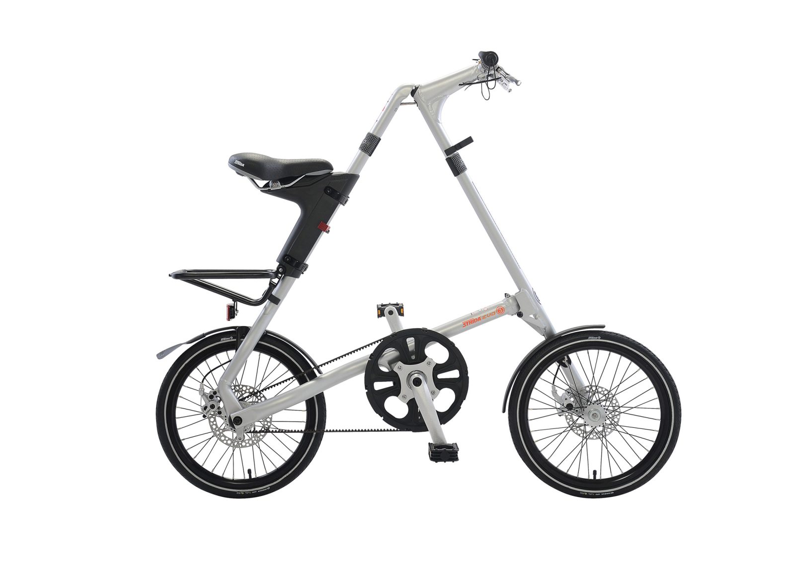 STRiDA EVO Folding Bicycle, Brushed Silver