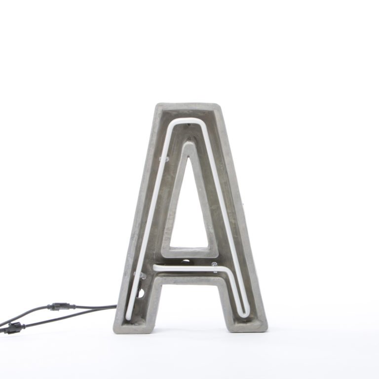 Alphacrete, Concrete Neon Light - A - Gessato Design Store