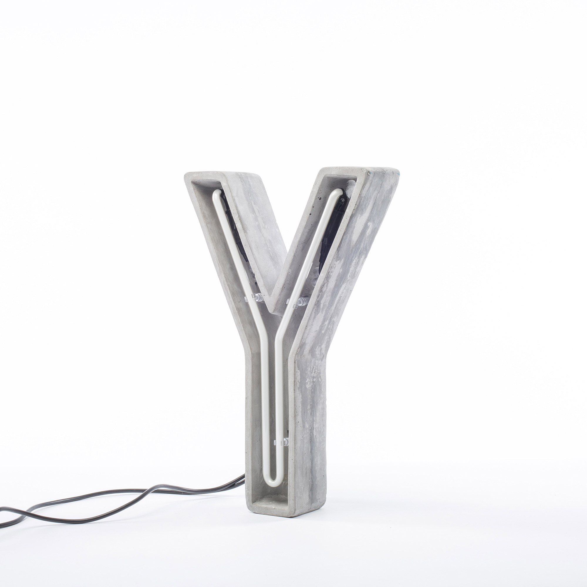 Alphacrete, Concrete Neon Light - Y - Gessato Design Store