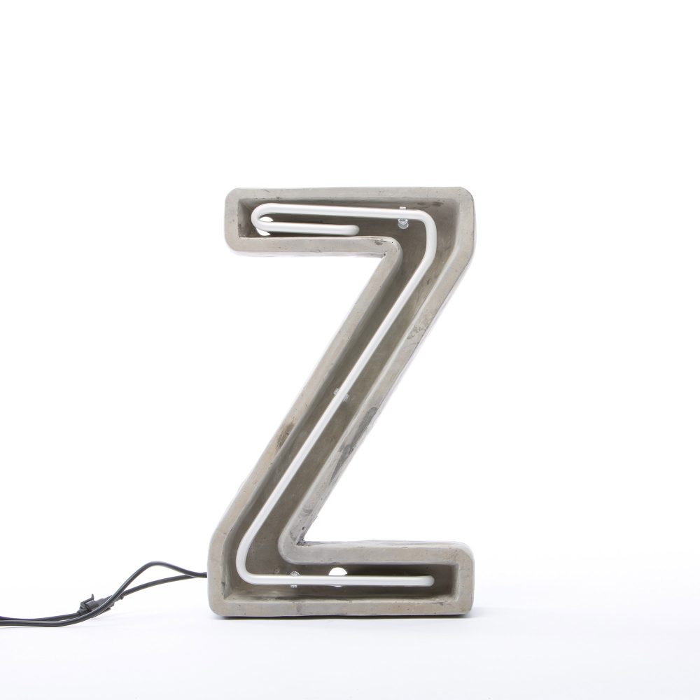 Alphacrete, Concrete Neon Light - Z - Gessato Design Store