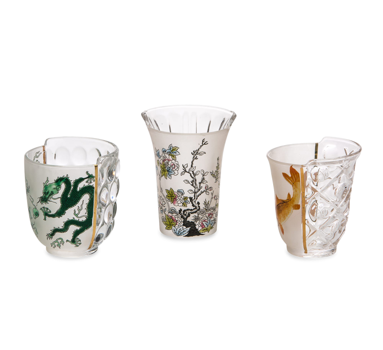 Seletti Hybrid Collection, Aglaura Drinking Glasses – Set of 3