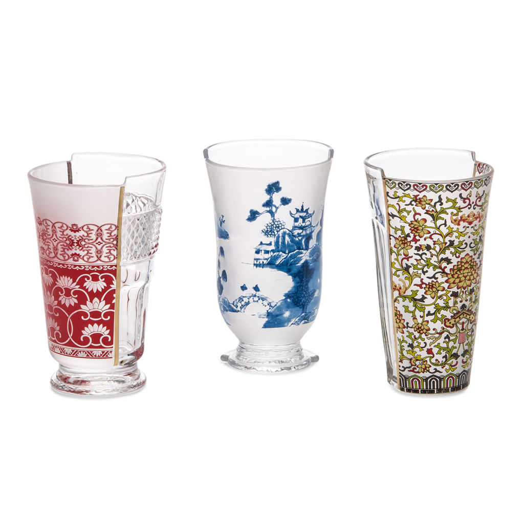 Seletti Hybrid Collection, Clarice Cocktail Glasses Set of 3 Gessato Design Store