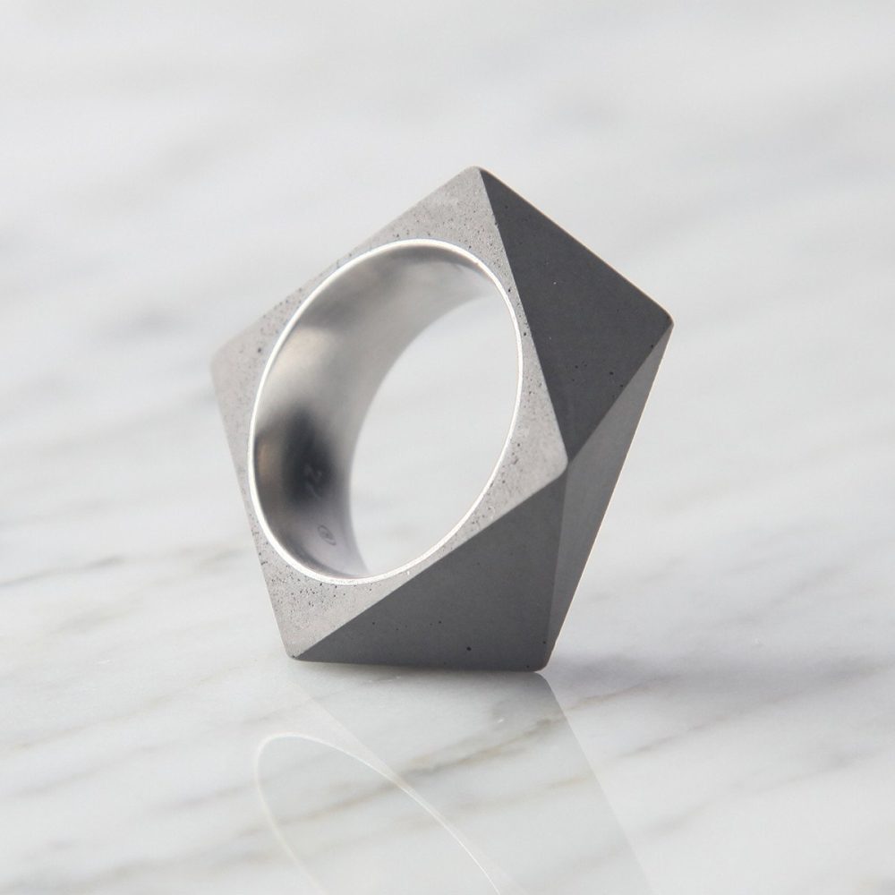 22 Design Studio - Polygon Concrete Ring | Gessato Design Store