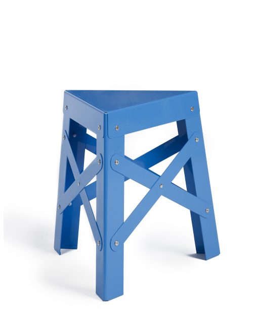 Eiffel Aluminum Stool, Blue-34371