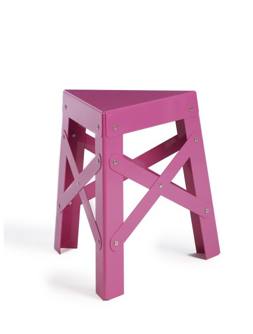 Eiffel Aluminum Stool, Pink-34373