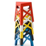 Eiffel Aluminum Stool, Pink-34374