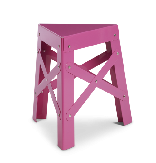 Eiffel Aluminum Stool, Pink-0