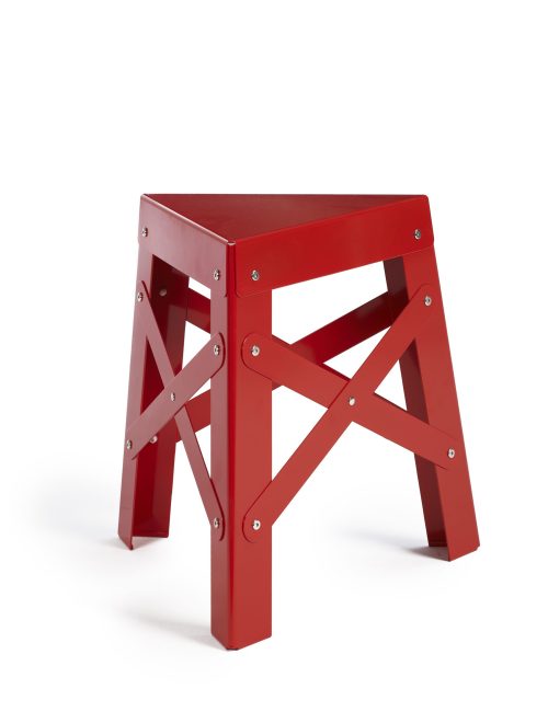 Eiffel Aluminum Stool, Red-34366