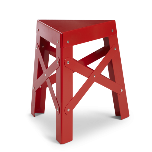 Eiffel Aluminum Stool, Red-0