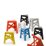 Eiffel Aluminum Stool, White-34358